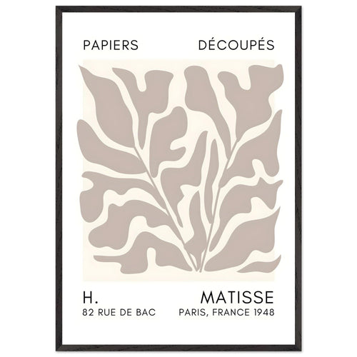 Artfulprints Poster met Lijst Matisse – Seabed shapes grey   - 70x100 cm - Grijs