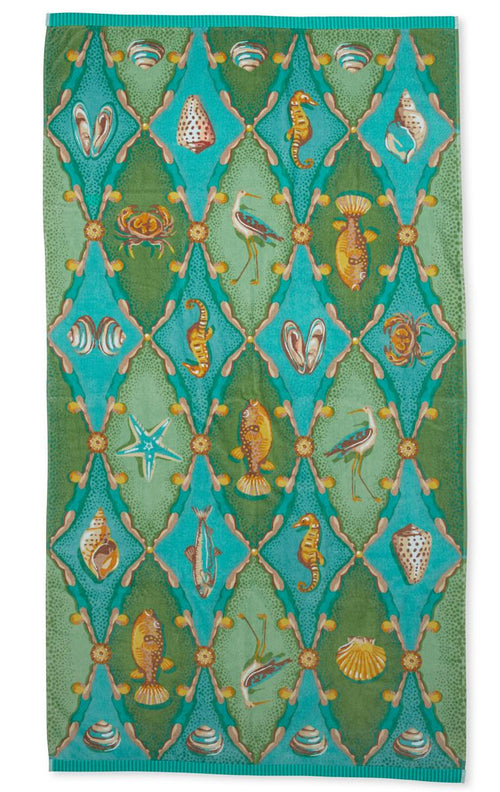 Pip Studio strandlaken Little Sea Beachtowel - 100x180 cm - groen - vtwonen shop