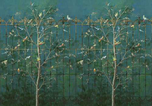 Komar fotobehang vogels in de natuur groen en blauw - 400 x 250 cm - 612802 - vtwonen shop