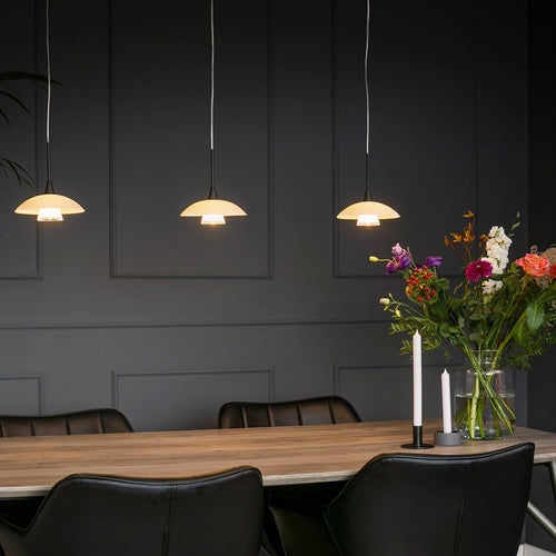 Steinhauer hanglamp tallerken - 3 lichts - 18x 160 cm - zwart