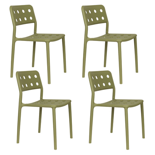 Housecraft Living Serra Tuinstoel/ Eetkamerstoelen Kunststof Groen - Set van 4 - vtwonen shop