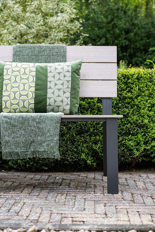 Jondal parkbank - carbon black - light teak Vironwood - L125 cm