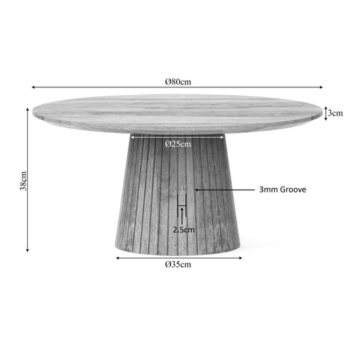 StarFurn Salontafel Solana - Rond Naturel Hout - 80x80x38cm - vtwonen shop