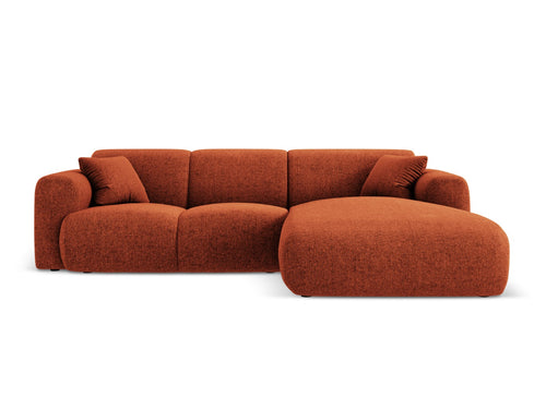 Cosmopolitan Design rechter hoekbank Nolio 4-zits, chenille, terracotta - 170x260x72cm