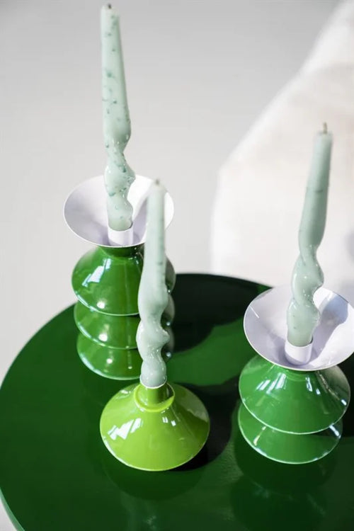 FurniLux Kaarsenhouder set van 3 yack - groen - 10x10x19 cm - vtwonen shop