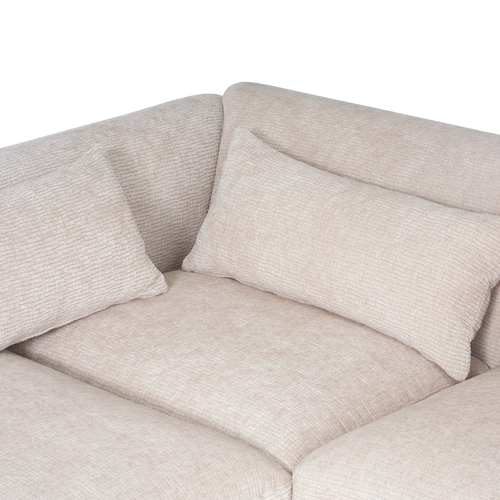 WOOOD hoekbank links Brenvo - Structure Velvet - Zand - 73x306x178