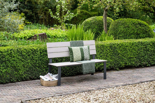 Jondal parkbank - carbon black - light teak Vironwood - L125 cm