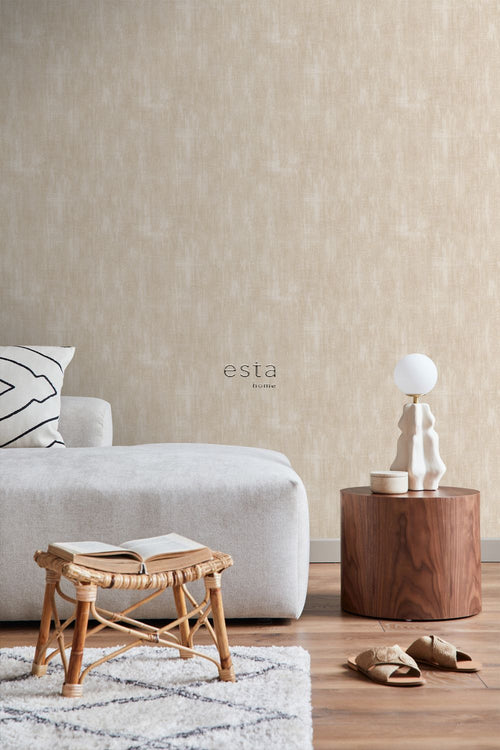 ESTAhome behang betonlook zand beige - 53 cm x 10.05 m - 148765