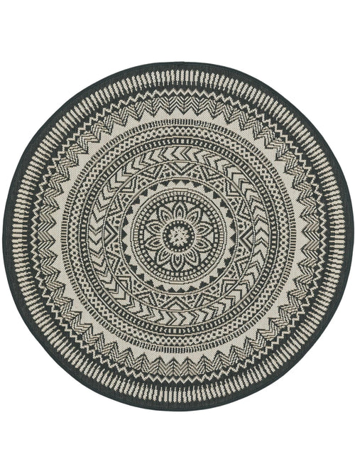 benuta binnen- en buitenkleed Metro - zwart/wit - ø 120 cm