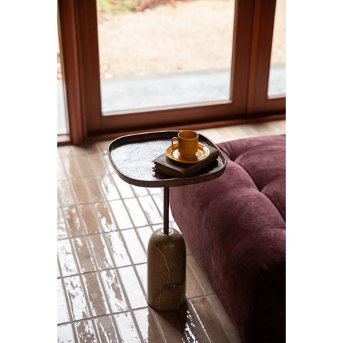 Dutchbone Rimo Bijzettafel Bruin Metaal/ Marmer