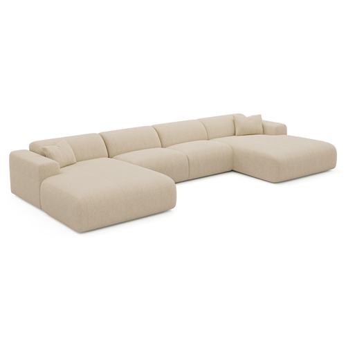 Sia Home - Symmetrische bank MYRA - Corduroy - Beige - 366cm - vtwonen shop