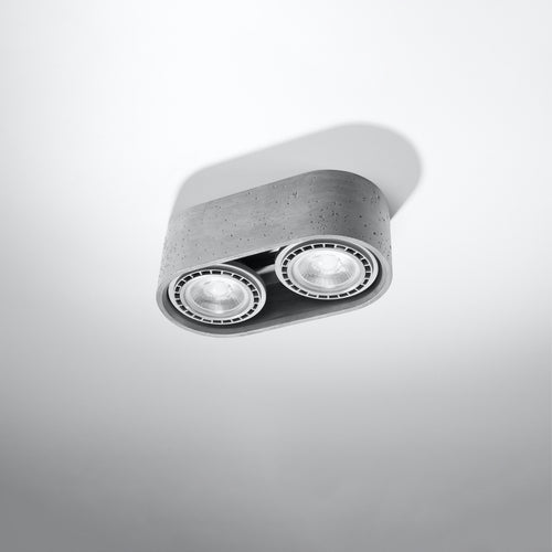 Sollux Lighting Plafondlamp BASIC 2 beton - 27x14x9cm