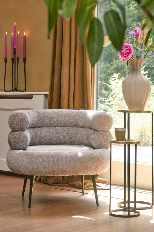 Mica Decorations Noah Bijzettafel - Set van 2 - H70 x Ø27 cm - Goud, Zwart - vtwonen shop