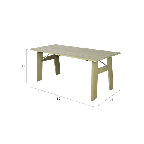 Zuiver Avenue Tuintafel/ Picknicktafel 180 x 79 cm Hout Opklapbaar Groen - vtwonen shop