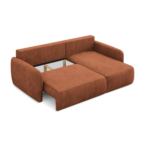 LaMiaSofa hoekbank rechts Corle - chenille stof - terracotta - 207x148x86