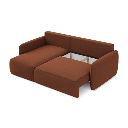 LaMiaSofa hoekbank links Corle - textuurstof - terracotta - 207x148x86
