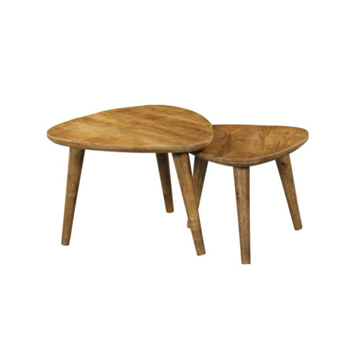 StarFurn Salontafel Omaha - Naturel Mangohout - Set van 2 - 60x60x45cm