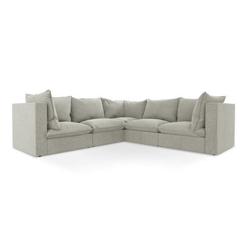 LaMiaSofa Modulaire hoekbank Ravenna - velours - lichtgrijs - 255x255x77