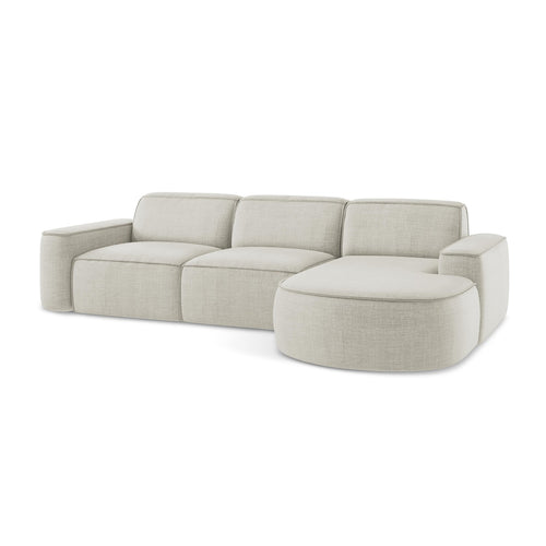 LaMiaSofa hoekbank rechts Melissa - textuurstof - lichtbeige - 284x166x70
