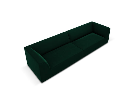 Micadoni Bank Ruby 4-zits, flueel, flessengroen - 93x302x69cm