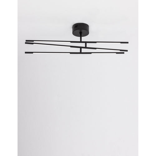 Merano Alberta Geïntegreerde LED Semi Flush Light Zwart Metaal LED 30W 2100Lm 3000K