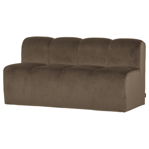 WOOOD eetbank 164 cm met rugleuning Mojo - Velvet - Taupe - 83x164x73