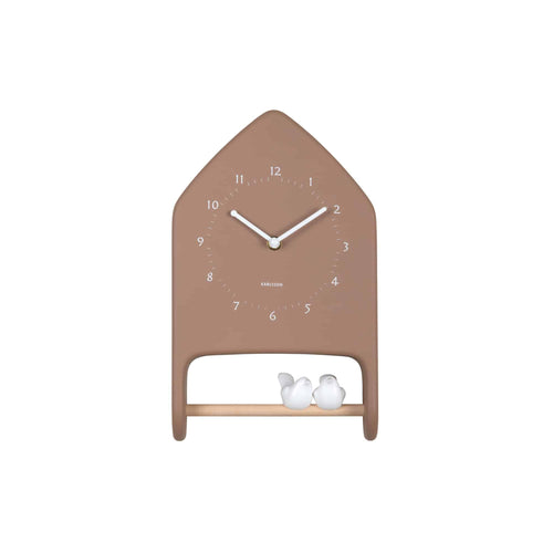Karlsson wandklok Love Birds - bruin - 7.1x20x32cm