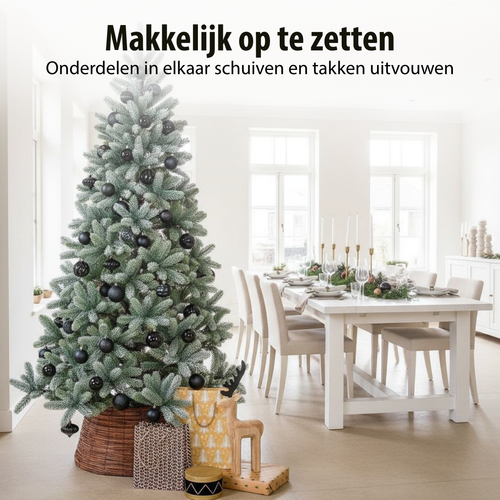 Black Box Trees Nagoya Kunstboom 240 cm - Kerstboom met Scharnierconstructie en Sneeuweffect - Kerstversiering voor Binnen - Kleur Groen Frosted -