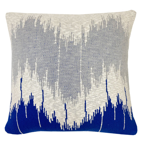 Malagoon kussen Wave - blauw - 50x50cm 100% organisch katoen