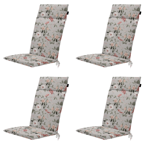 Madison tuintstoelkussen hoge rug Julliete - multikleur - 120x50x4cm - set van 4
