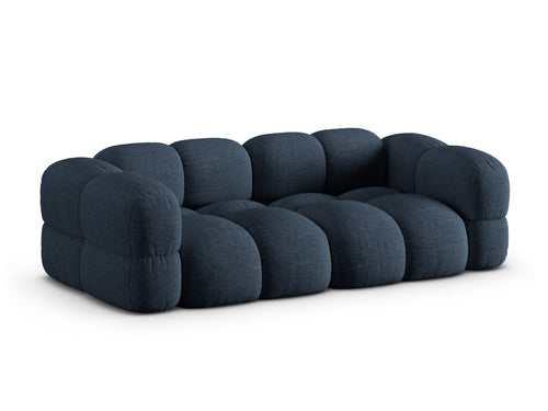 Cosmopolitan Design Bank Loretto 4-zits, structurele stof donkerblauw - 100x250x68cm