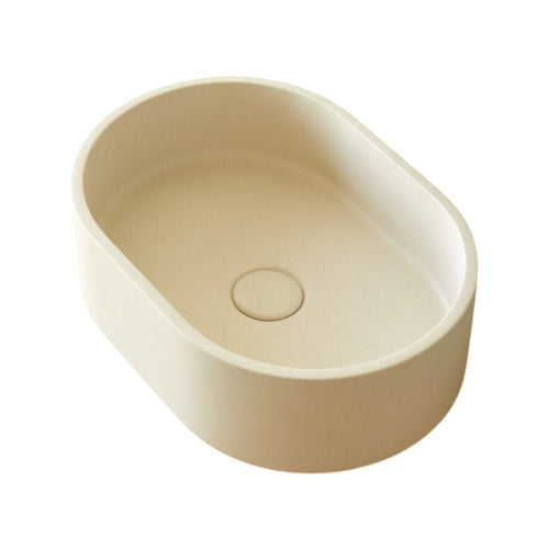 Tikamoon Ovale wastafel in terrazzo cream b. 40 cm - Beige