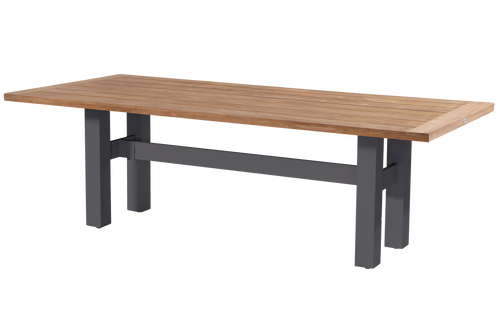 Hartman Tuintafel Sophie Yasmani - Naturel/Donkergrijs Teakhout - 240x100x76cm