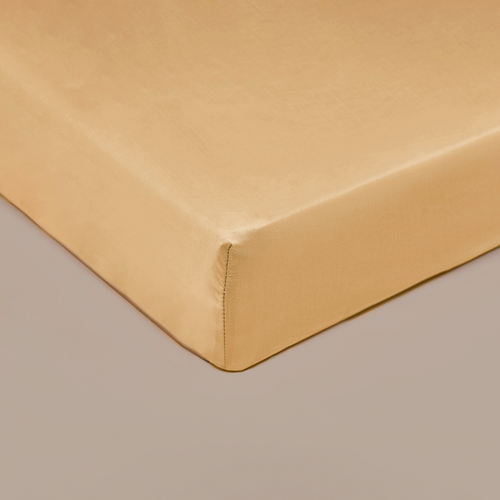 Coco & Cici - Bamboe Hoeslaken 90 x 200 cm - 1 Persoons Beddengoed - Okergeel - Elastiek Rondom - 100% Eco Bamboe