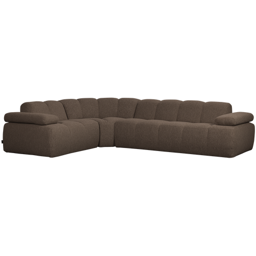 WOOOD hoekbank links Mojo - Bouclé - Bruin Melange -74x310x230 - vtwonen shop