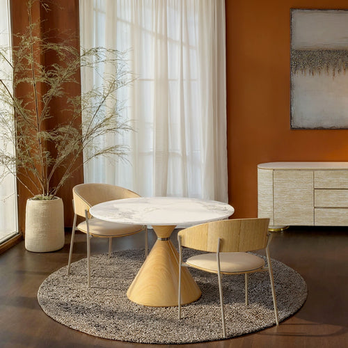 Kare Design Eettafel Cono Ø120cm keramiek eik
