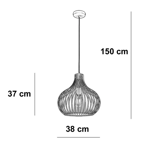 Freelight hanglamp Aglio - 1 lichts - 38  x 150   cm - zwart - vtwonen shop