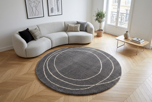 AFK Living vloerkleed Enso - zeer zacht - grijs - 160x160 cm