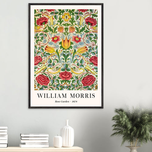 Artfulprints Poster met Lijst William Morris - Rose garden 1878   - A4 21x29.7 cm - Groen
