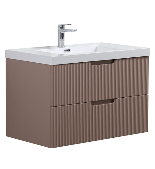 Badplaats Badkamermeubel Set Thermis 80 cm – Mat Roze – Badmeubel met Wastafel