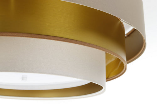 bpskoncept plafondlamp Triniti - beige satijn - goud - Ø 60 cm