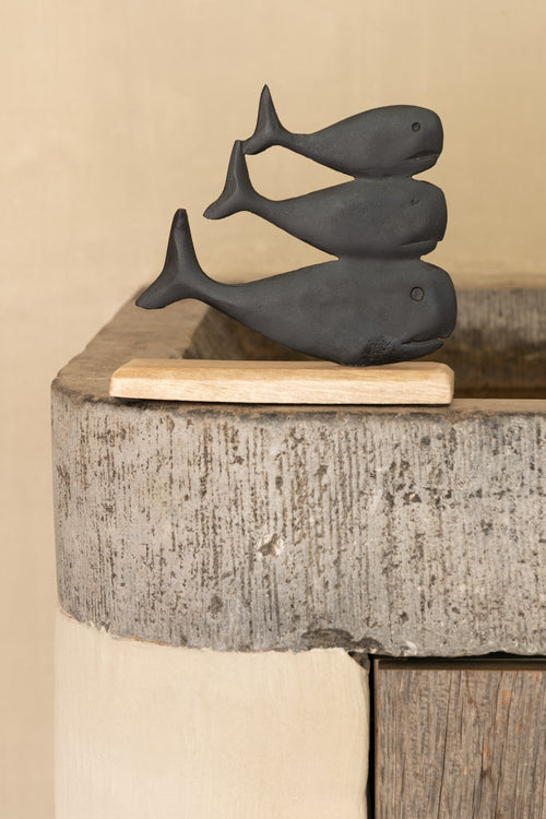 J-Line decoratie Walvis Op Voet - aluminium - zwart - large - vtwonen shop