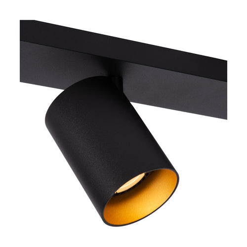 Atmooz plafondlamp Nuo 5 - zwart-goud vanbinnen - 120 x 12 x H 10 cm - GU10