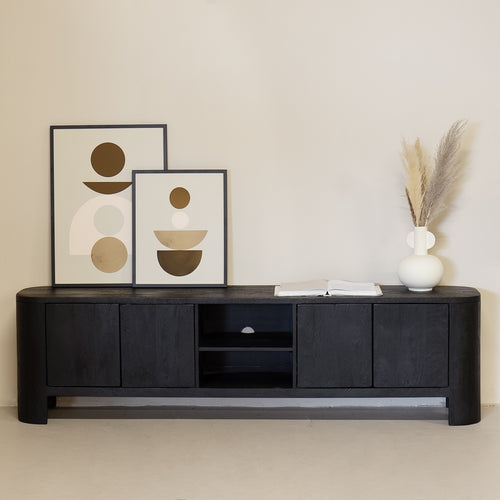 Giga Meubel Tv-Meubel Mitchel - Mangohout - Zwart - 200cm - vtwonen shop