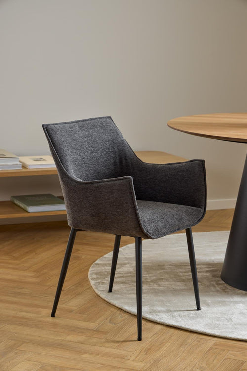 Rebellenclub Eetkamerstoel Lismore - Set Van 2 - Donkergrijs - vtwonen shop