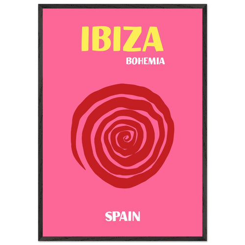 Artfulprints Poster met Lijst Spanje - Ibiza   - 70x100 cm - Roze