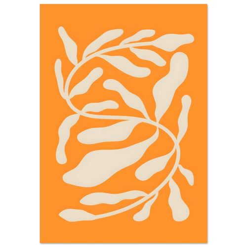 Artfulprints Poster met Lijst Matisse – Orange sea blossom   - 70x100 cm - Oranje