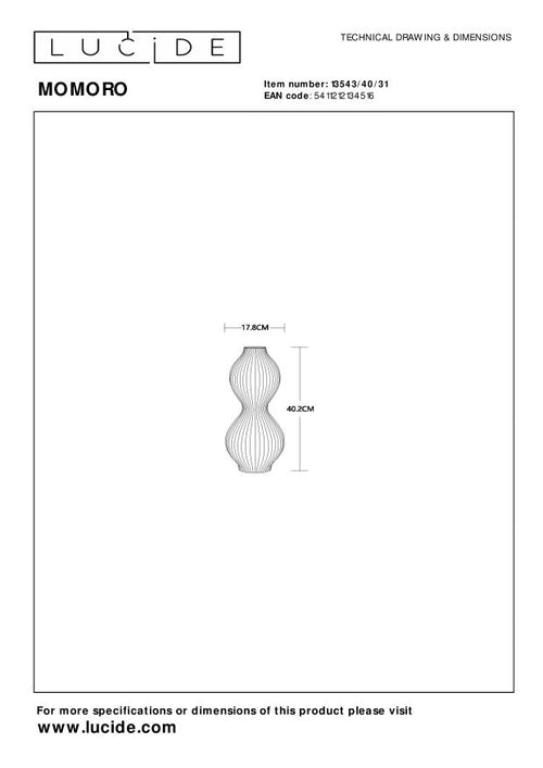 Lucide tafellamp MOMORO - 1xE14 - Wit - vtwonen shop