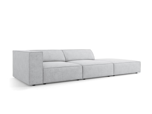 Cosmopolitan Design Rechte bank Arendal 4-zits, chenille met ribbeleffect, lichtgrijs - 102x262x70cm