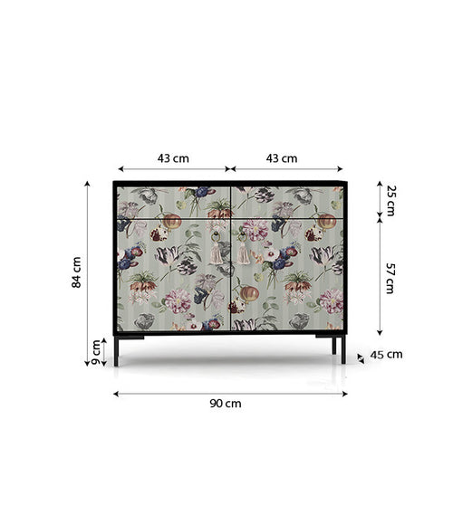 Dressoir MDF 2 deuren en 2 lades met print CHAMPETRES